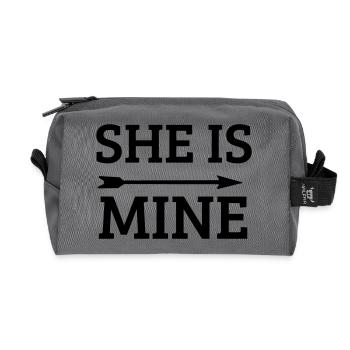 she is mine - Recycled Toiletry Zip Bag - anthracite - Front