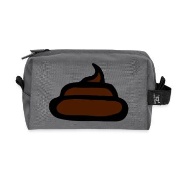merde poo poop shit crap fun design - Trousse de toilette en tissu recyclé - anthracite - Devant