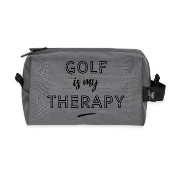 Golf is my therapy - Recycled Toiletry Zip Bag - anthracite - Front