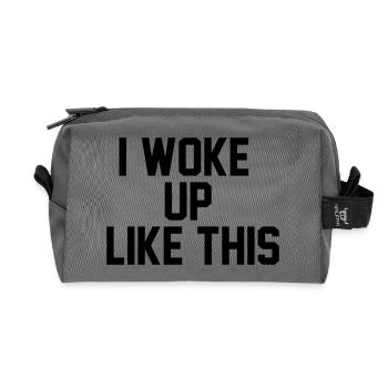 I woke up like this - Trousse de toilette en tissu recyclé - anthracite - Devant