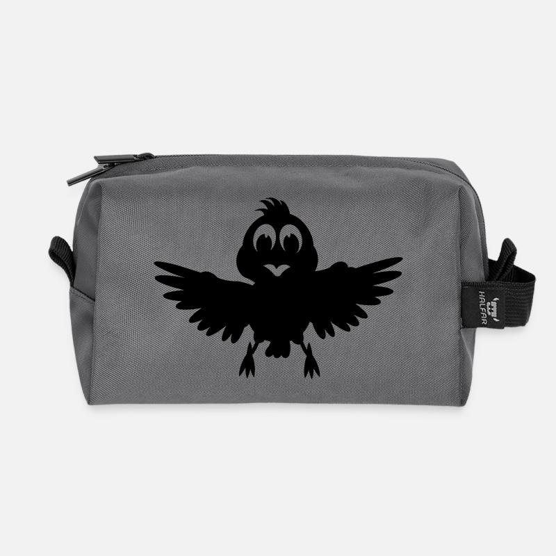 Vogel mit ausgebreiteten Flügeln Schattenbild - Recycelte Kulturtasche - Anthrazit