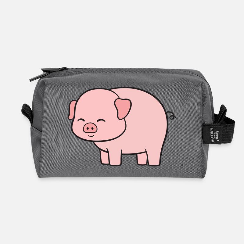 Schwein Schweine - Recycelte Kulturtasche - Anthrazit