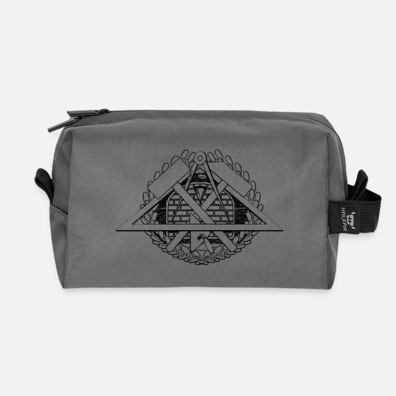 Muster Emblem Symbol Maurer Handwerk. - Recycelte Kulturtasche - Anthrazit
