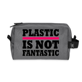 Plastic is not fantastic - Recycelte Kulturtasche - Anthrazit - Vorne