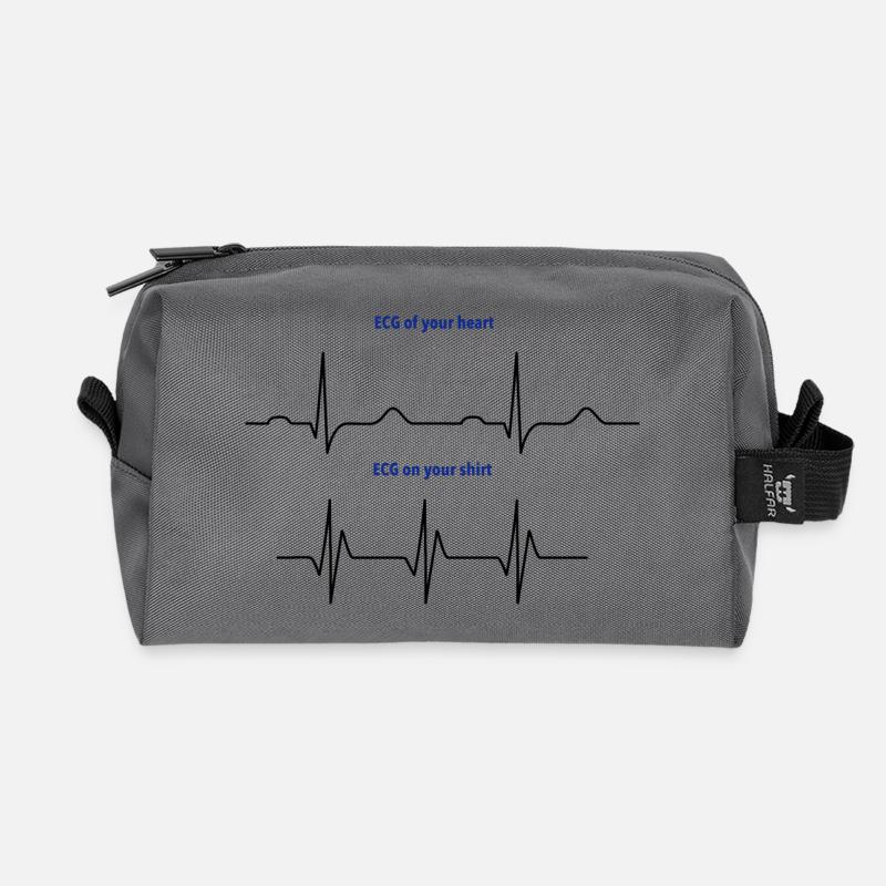 Elektrokardiogramm (EKG) echter Rhythmus vs. Mode - Recycelte Kulturtasche - Anthrazit