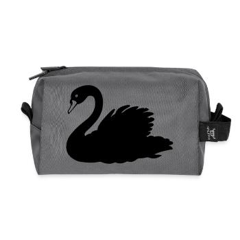 Figure d’ombre de cygne noir - Trousse de toilette en tissu recyclé - anthracite - Devant