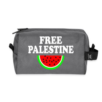 Free palestine - Trousse de toilette en tissu recyclé - anthracite - Devant
