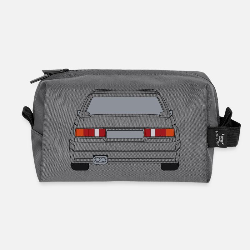 Deutsches Auto Heckansicht Weiß - Recycelte Kulturtasche - Anthrazit