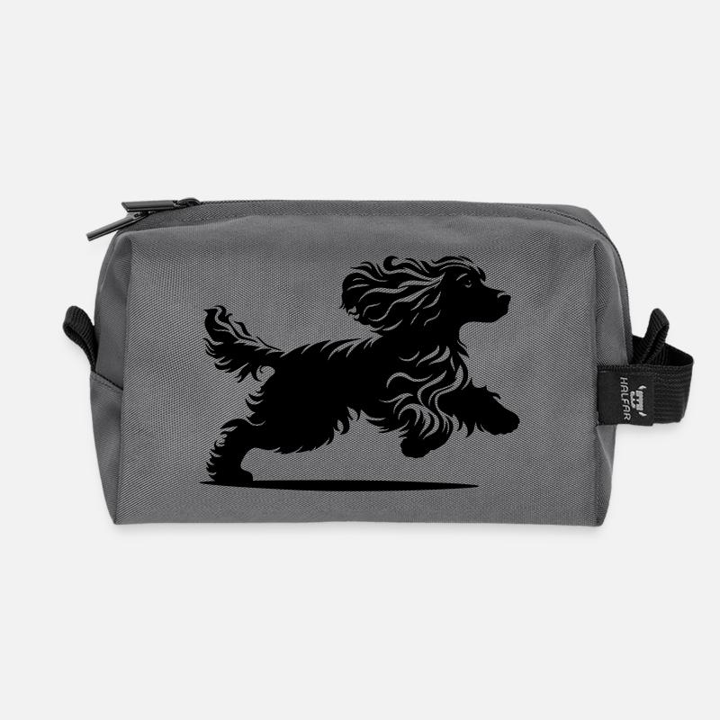 Cocker Spaniel - Recycelte Kulturtasche - Anthrazit