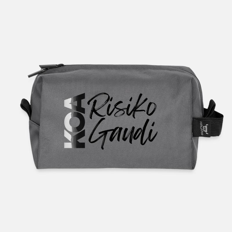 koa risk koa Gaudi, no risk no fun - Recycled Toiletry Zip Bag - anthracite