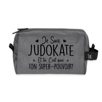 I'm a Judoka. What's your superpower? - Recycled Toiletry Zip Bag - anthracite - Front