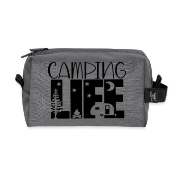 la vie en camping - Trousse de toilette en tissu recyclé - anthracite - Devant