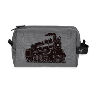 Locomotive Silhouette - Trousse de toilette en tissu recyclé - anthracite - Devant