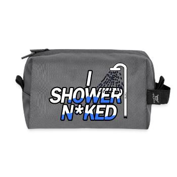 Unter der Dusche N*ked - Recycelte Kulturtasche - Anthrazit - Vorne
