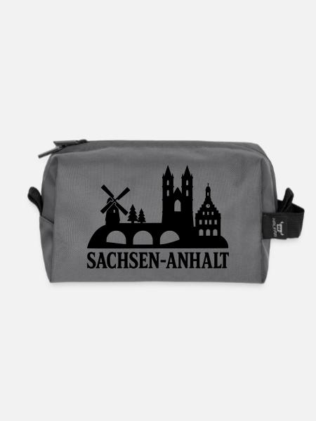 sachsen anhalt bundesland silhouette - Recycelte Kulturtasche - Anthrazit