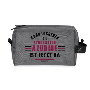 Trainee plasterer apprenticeship training plasterer - Recycled Toiletry Zip Bag - anthracite - Front