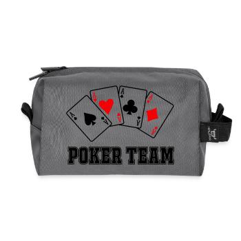 Poker Team - Recycelte Kulturtasche - Anthrazit - Vorne