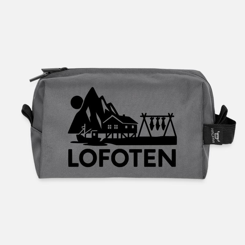 lofoten silhouette - Recycelte Kulturtasche - Anthrazit