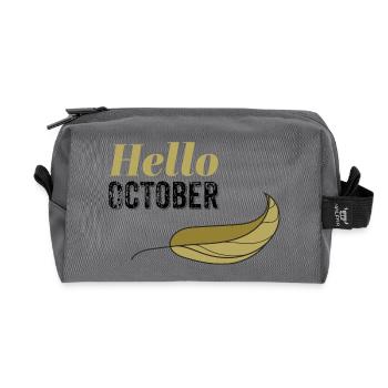 Oktober Goldenes Hallo Blatt-Design - Recycelte Kulturtasche - Anthrazit - Vorne