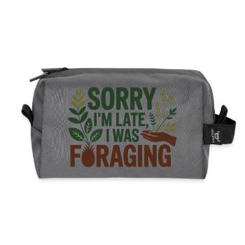 Herbalist Sorry Im Late I Was Foraging Profession - Recycled Toiletry Zip Bag - anthracite - Front
