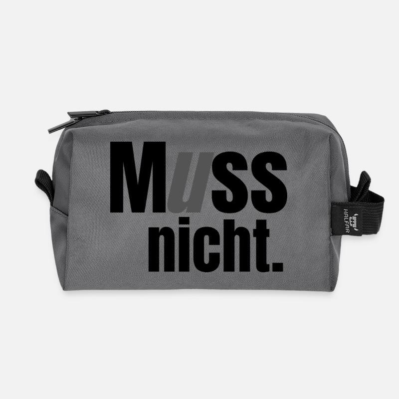 It doesn't have to be - Recycled Toiletry Zip Bag - anthracite