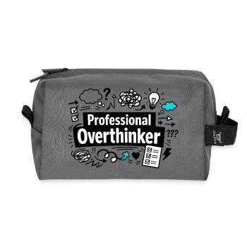 professional overthinker - Recycled Toiletry Zip Bag - anthracite - Front