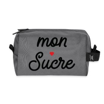 Mon cœur Noir Script - Trousse de toilette en tissu recyclé - anthracite - Devant