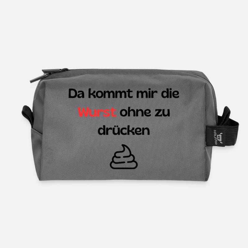 Witziger Spruch - Recycelte Kulturtasche - Anthrazit