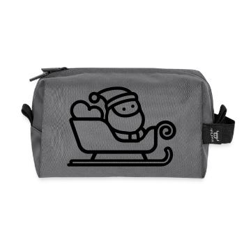 Santa's sleigh - Recycled Toiletry Zip Bag - anthracite - Front