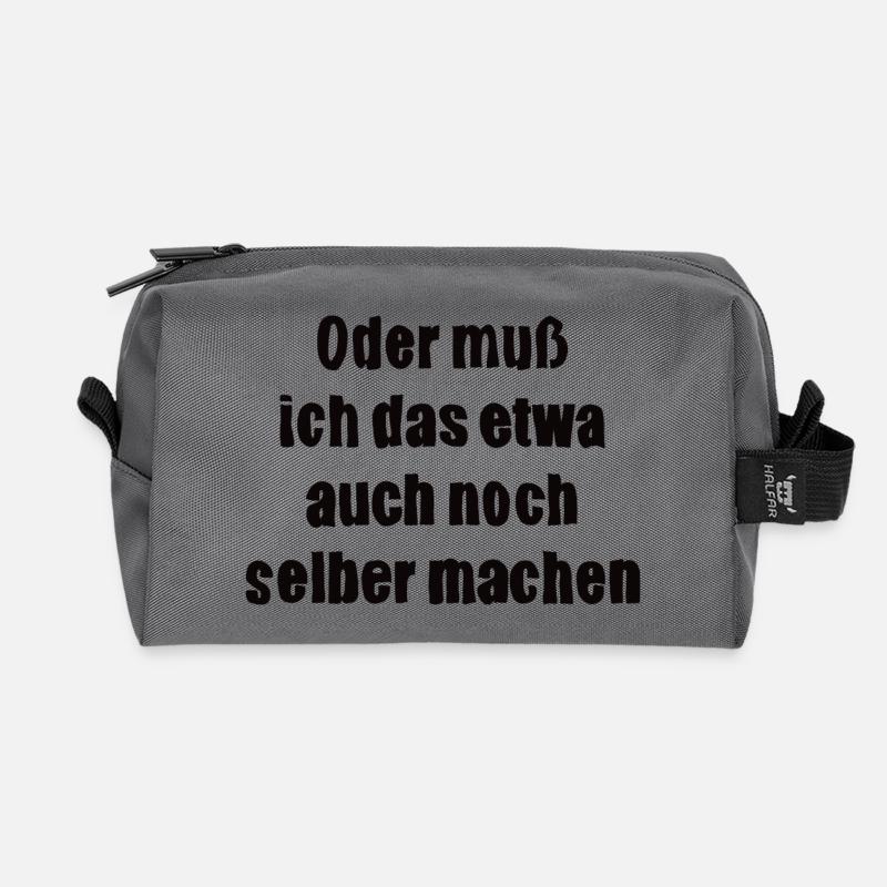 Or do I have to do it myself - Recycled Toiletry Zip Bag - anthracite