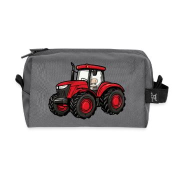 Roter Traktor Cartoon - Recycelte Kulturtasche - Anthrazit - Vorne