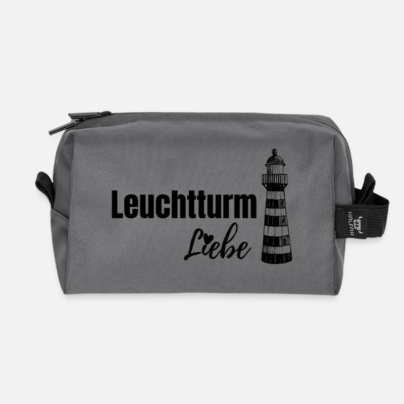 Lighthouse Love - Recycled Toiletry Zip Bag - anthracite