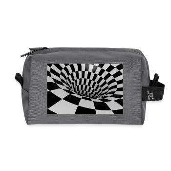 Tunnel Carreaux Noir et Blanc - Trousse de toilette en tissu recyclé - anthracite - Devant