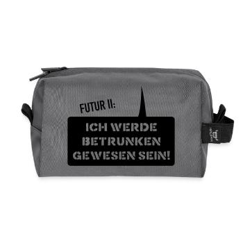 Futur 2 Ich werde betrunk - Recycelte Kulturtasche - Anthrazit - Vorne