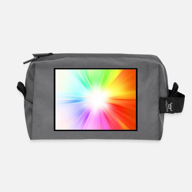 Regenbogen Punkte - Recycelte Kulturtasche - Anthrazit