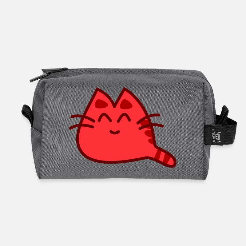 Süße Katze - Recycelte Kulturtasche - Anthrazit