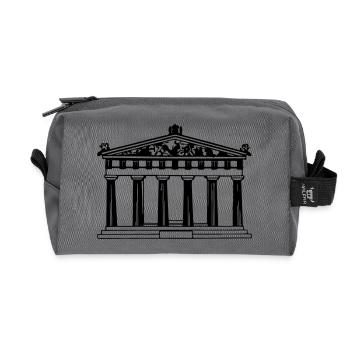 greek_temple - Recycled Toiletry Zip Bag - anthracite - Front
