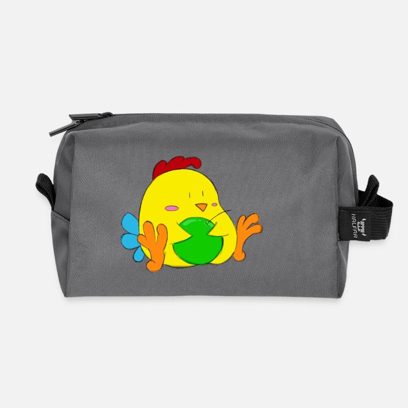 Hähnchen - Recycelte Kulturtasche - Anthrazit