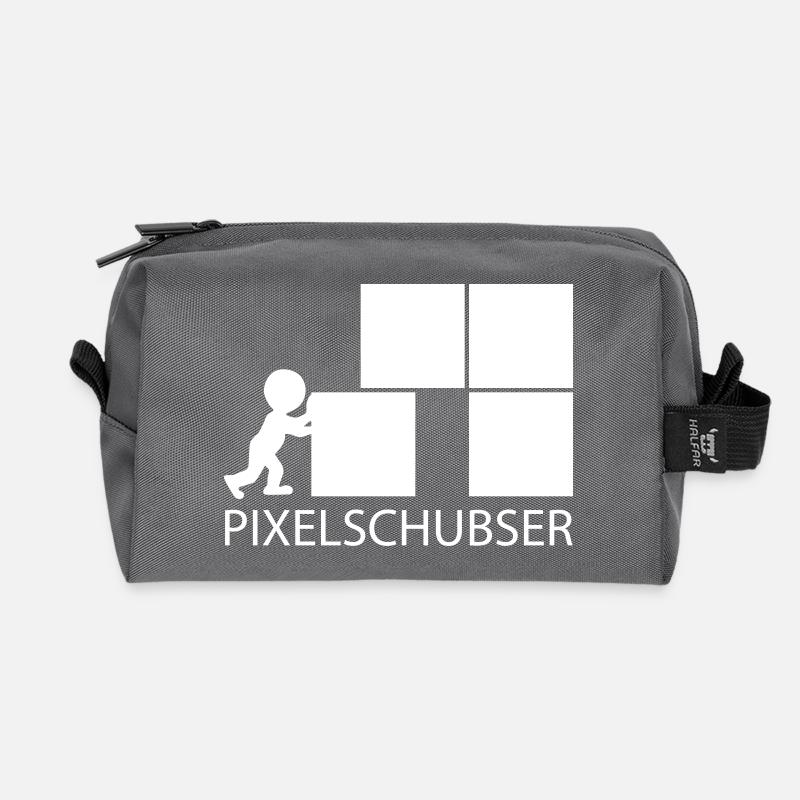 Pixelschubser und stolz darauf! - Recycelte Kulturtasche - Anthrazit