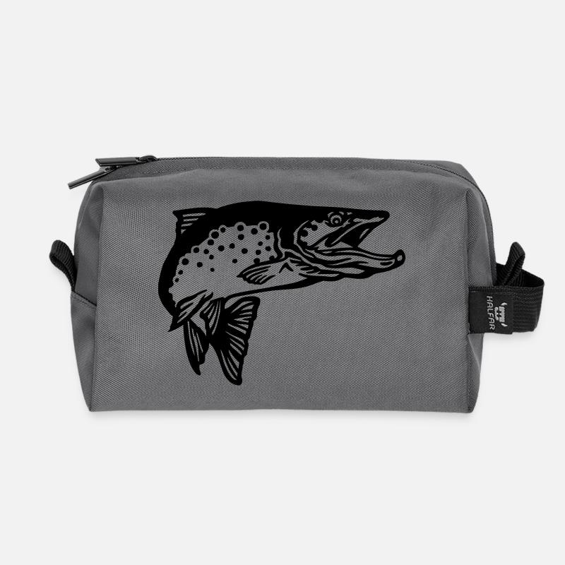 forelle2 - Recycelte Kulturtasche - Anthrazit