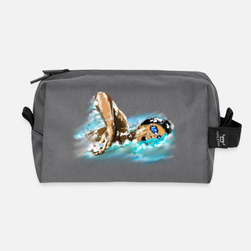 Schwimmer - Recycelte Kulturtasche - Anthrazit