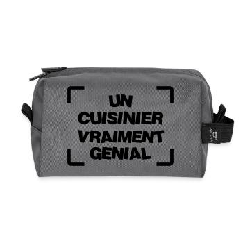 Cuisinier / Cuisine / Chef / Cuisinière / Cuistot - Trousse de toilette en tissu recyclé - anthracite - Devant