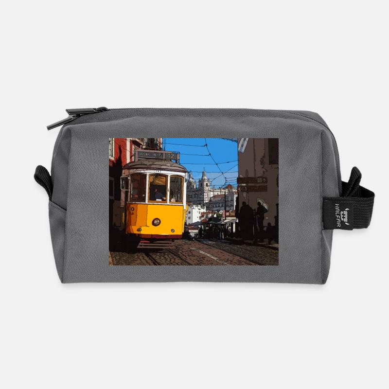 Straßenbahn in Lissabon - Recycelte Kulturtasche - Anthrazit