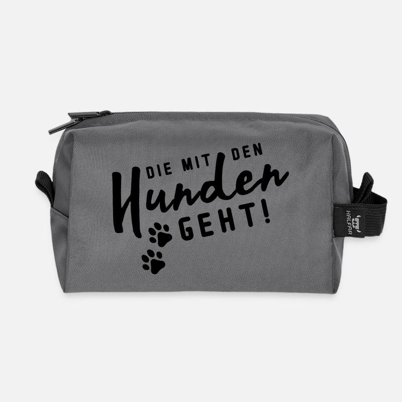 die mit den hunden geht - Recycelte Kulturtasche - Anthrazit