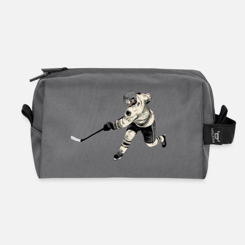 Eishockey - Recycelte Kulturtasche - Anthrazit