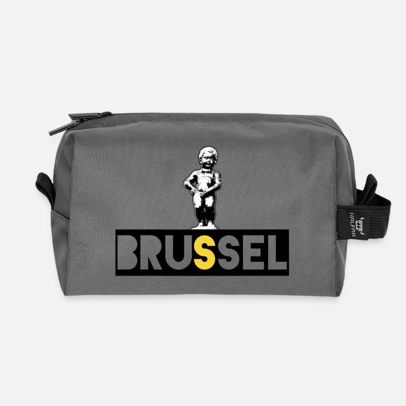 Brüssel Manneken Pis - Recycelte Kulturtasche - Anthrazit