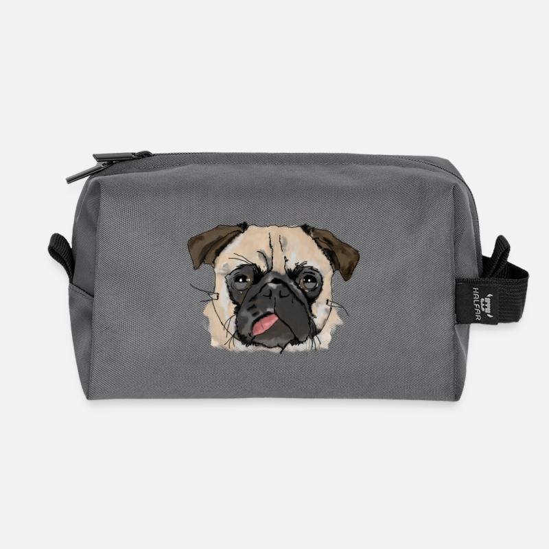 Mops - Recycelte Kulturtasche - Anthrazit