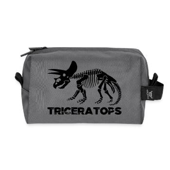 Squelette de tricératops noir - Trousse de toilette en tissu recyclé - anthracite - Devant