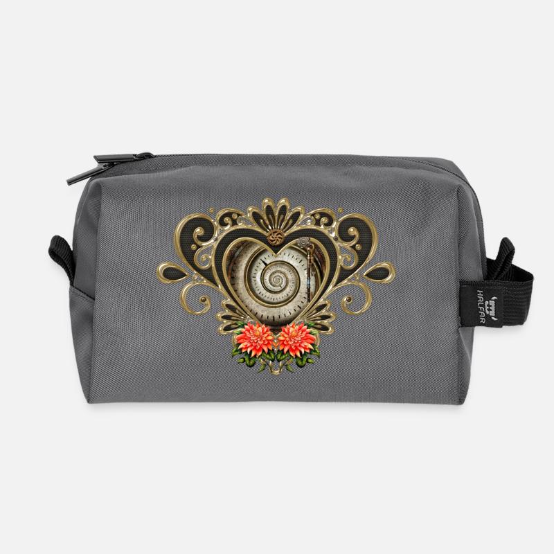 Wunderbares Steampunk-Herz. - Recycelte Kulturtasche - Anthrazit