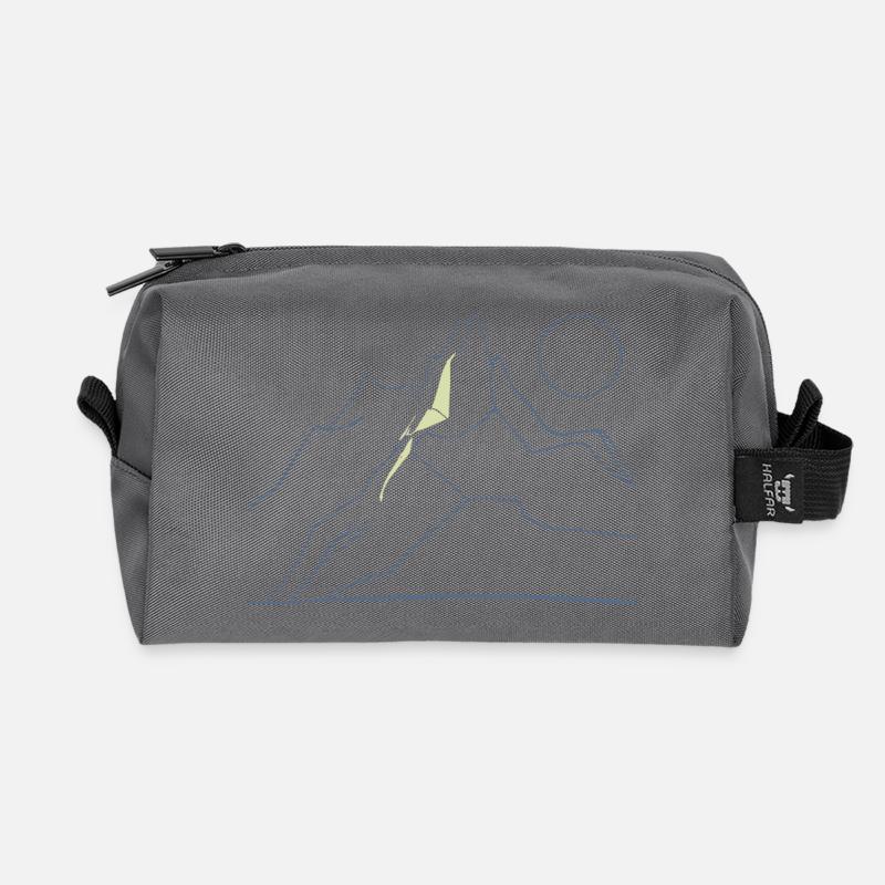 Berglinie Minimal - Recycelte Kulturtasche - Anthrazit